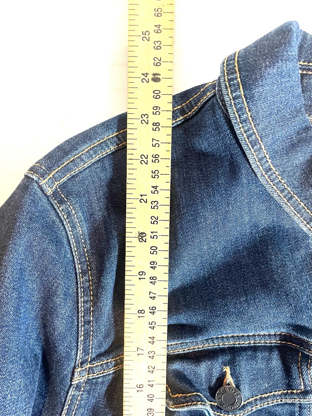 Talbots Dark Wash Denim Jacket Size 2X Classic Stretch Jean Jacket - Picture 11 of 12